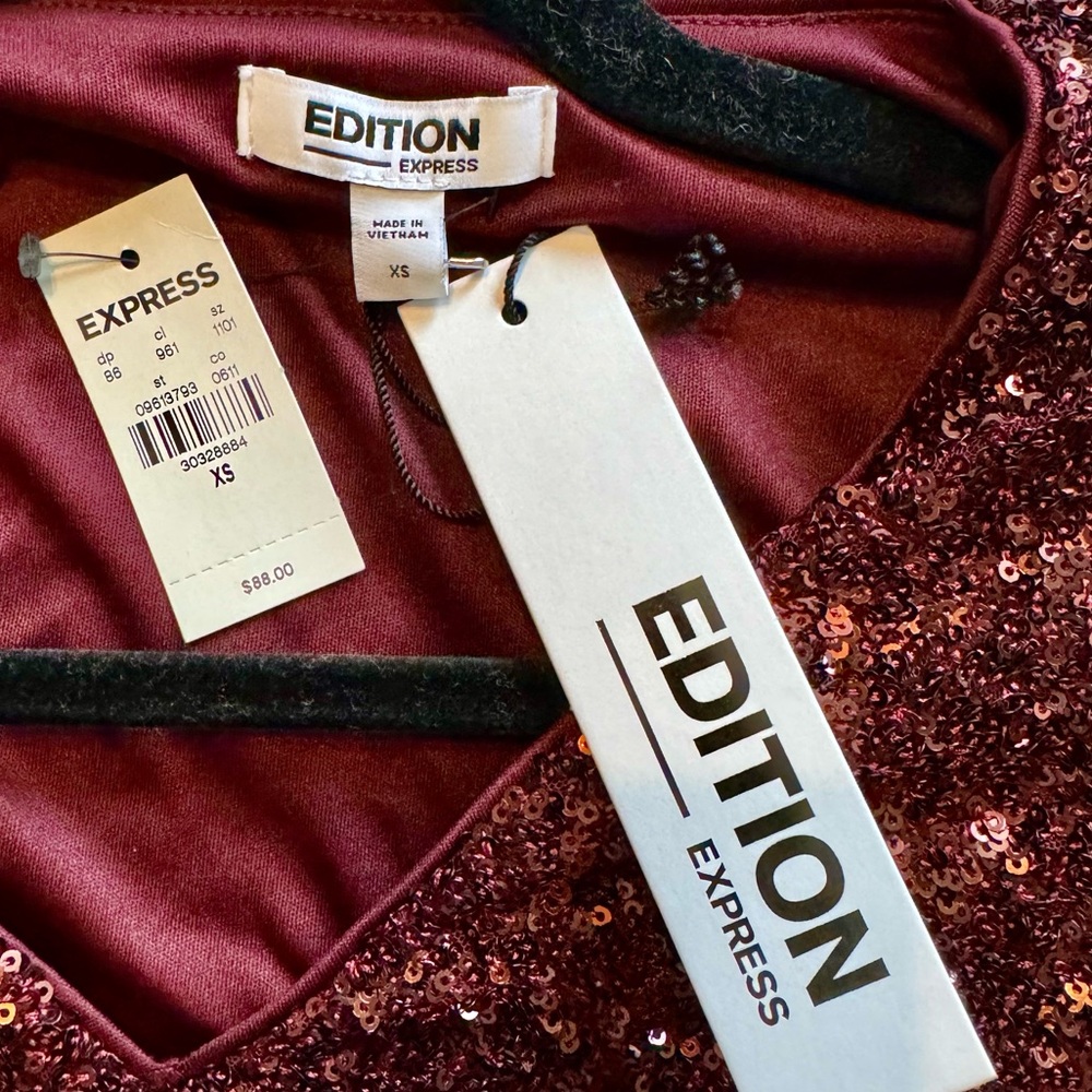 Express Sequin V Neck Bodysuit NWT - Picture 7 of 12
